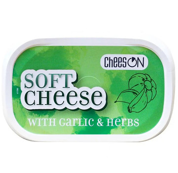 Сир вершковий, м'який CheesON з часником та зеленью, 150 г