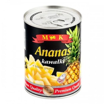 Ананас шматочками в цукровому сиропі, M & K, Ananas kawalki w lekkim syropie, 565 г