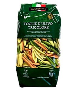 Паста з твердих сортів пшениці GustoBello Foglie D'ulivo Tricolore ( трикольорові) 500 г
