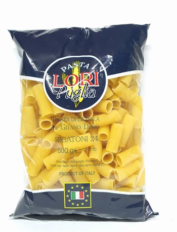 Макарони (паста) з твердих сортів пшениці  Pasta LORI Puglia, 24 RIGATONI, 500 г
