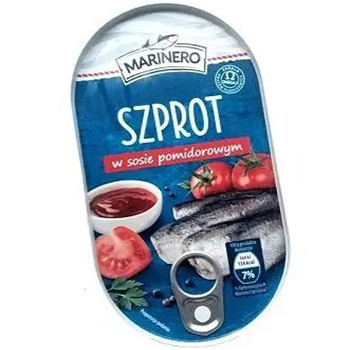 Шпроти в томатному соусі  MARINERO, Szprot w sosie pomidorowym, 170 г