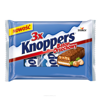 Шоколадный батончик Storck Knoppers фундук, 120 г. (3*40 г)