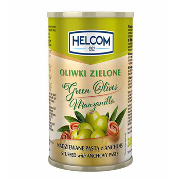 Оливки зелені без кісточки фаршировані анчоусом, Helcom Oliwki zielone nadziewane pastą z anchois (З/Б), 300 ml