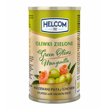 Оливки зелені без кісточки фаршировані лососем, Helcom Oliwki zielone nadziewane pastą z łososia (З/Б), 300 ml