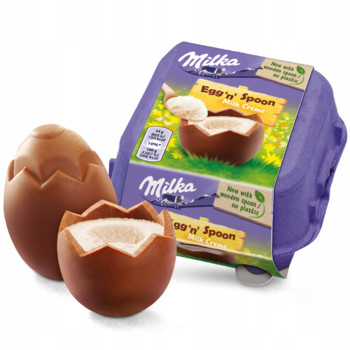 Шоколадні Яєчка з Кремом Milka Egg n Spoon Milk Kreme, 136 г (4 шт. по 34 г)