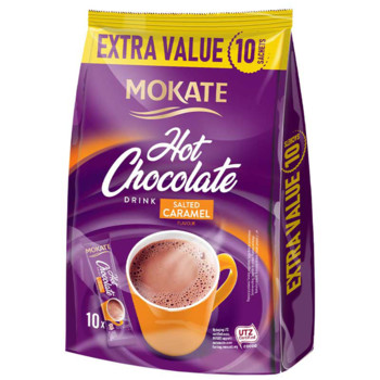 Гарячий Шоколад Солона Карамель, Mokate Hot Chocolate drink Salted Caramel, 180 г (10 стіків по 18г.)