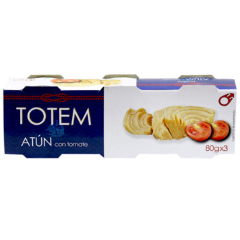 Тунець консервований з помідорами, Totem Atun con Tomate, 240 г (3шт*80 г)