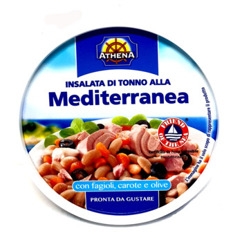 Салат з тунцем (30% тунця !!!)  Середземноморський Athena Mediterranea, 230 г