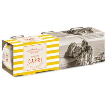 Тунець Capri в Cоняшниковій олії, Tonno all'Olio di Girasole, 240г (3шт*80 г)