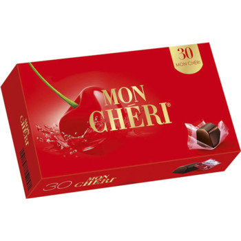Цукерки Шоколадні (вишня з лікером) MON CHERI Ferrero, 315 г. (30 цукерок, картон)