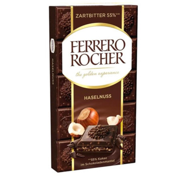 Шоколад Чорний з Фундуком Ferrero Rocher, Zartbitter 55% Haselnuss 90г.
