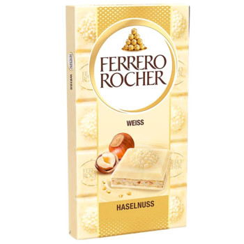 Шоколад Білий з Фундуком Ferrero Rocher, Weiss Haselnuss 90г.