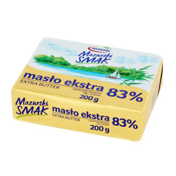 Масло вершкове Екстра 83% жиру, MlekPol, Mazurski Smak, 200 г.