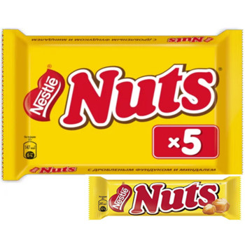 Шоколадні батончики Nuts 150г (5x30г)