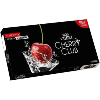 Цукерки Шоколадні  MON CHERI, Cherry Club VODKA Ferrero, 157 г. (15 цукерок, картон)