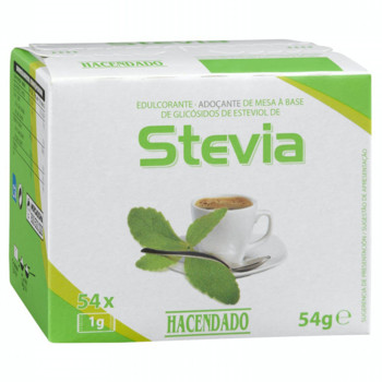 Замінник цукру Натуральний, Стевія Stevia Hacendado, 54г (54 стіки*1г)