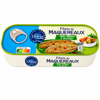Філе Макрелі в Білому Вині з Прянощами Les Doris Filets de Maquereaux Vin Blanc & Aromates 176 г (Франція)