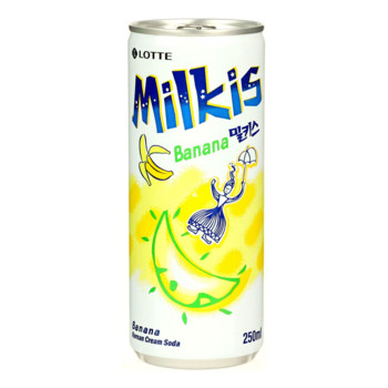 Напій газований молочний Lotte Milkis Banana Korean Cream Soda, 250мл