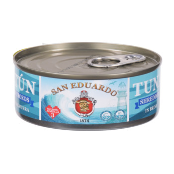 Тунець подрібнений в росолі (у власному соці) San Eduardo Tuna Shredded in Brine, 160 г