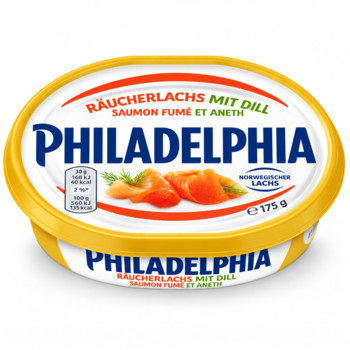 Крем-Сир Вершковий з Копченим Лососем та Кропом Philadelphia Saumon Fume et Aneth 175 г