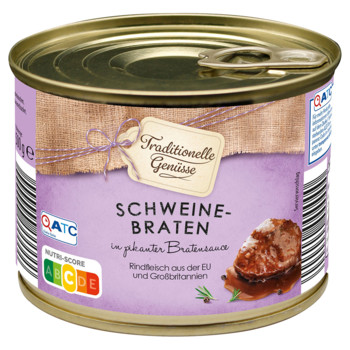 Мясо свинне Тушковане Обсмажене з Підливою (Німеччина) TRADITIONELLE GENÜSSE Schweine-Braten Aldi, 500 г