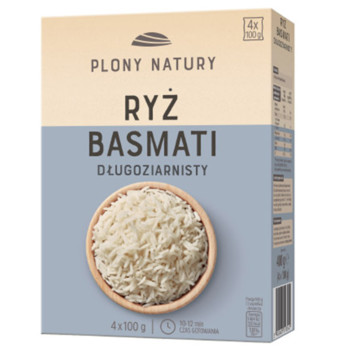 Рис Басматі Plony Natury Ryz Basmati Dlugoziarnisty, 400г (4*100 г)