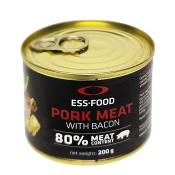 Свинна тушонка з Беконом Ess-Food Pork Meat with Bacon, 200г