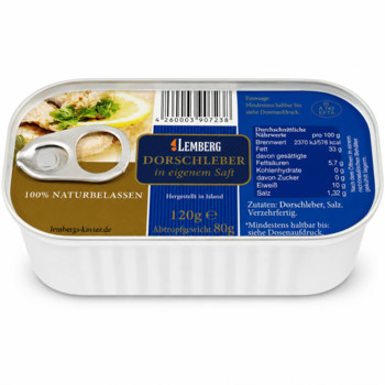Печінка Тріски Lemberg Dorschleber in eigenem Saft 120 г (Німеччина)