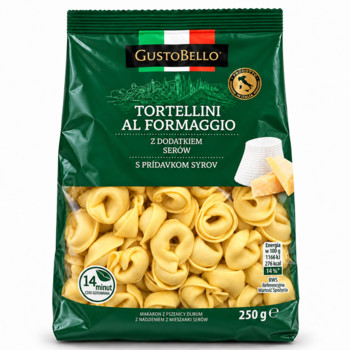 Макаронні Вироби Тортеліні з  Сиром GustoBello Tortellini al Formaggio 250 г