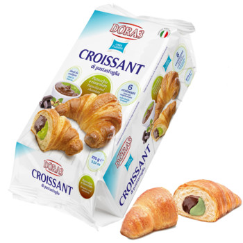 Круасани з Фісташково Шоколадною начинкою Dora3 Croissant di Pastasfoglia Pistaccio e Cioccolato, 270 г (6х45 г)