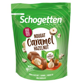 Цукерки шоколадні Schogetten Nougat Caramel Hazelnut, 116 г