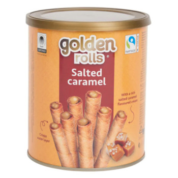 Вафельні Трубочки Солона Карамель Golden Rolls Salted Caramel, 300 г