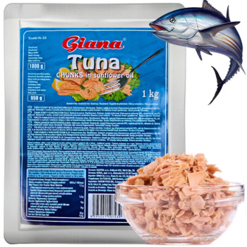 Тунець в олії Giana Chunks in Sunflower Oil, 1000 г.