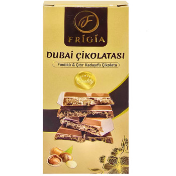 Шоколад Дубайський з Фундуком та Кадаїфі Frigia Dubai Cikolatasi, 100 грам