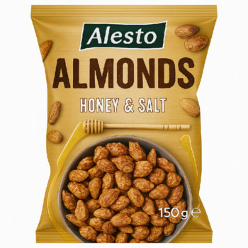 Орехи Миндаль с медом и солью Алесто Alesto Almonds Honey & Salt, 150 грам