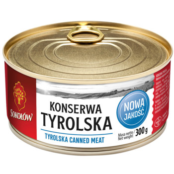 Консерва М'ясна, Свинина Тушкована Sokolow Konserwa Tyrolska 300г