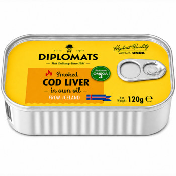 Печінка Тріски (Ісландія)  Diplomats  Cod Liver in own Оil 120 г
