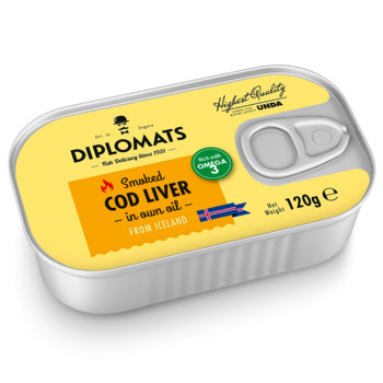 Печінка Тріски (Ісландія)  Diplomats  Cod Liver in own oil, 120 г