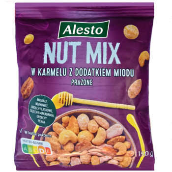 Горіхи Суміш в Карамелі з Медом Алесто, Alesto Nut MIX w Karmelu z dodatkiem Miodu, 150 г