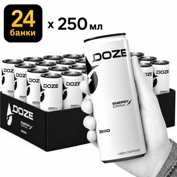 Енергетичний Напій/Енергетик Без Цукру Doze Energy Drink Zero 24 x 250 мл