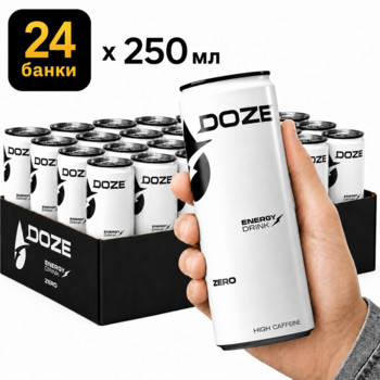 Енергетичний Напій/Енергетик Без Цукру Doze Energy Drink Zero 24 x 250 мл