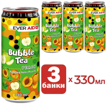 Ever Aid Bubble Tea Peach, 3 х 330 г
