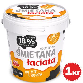 Сметана Smietana Laciata 18% жирності, 1кг