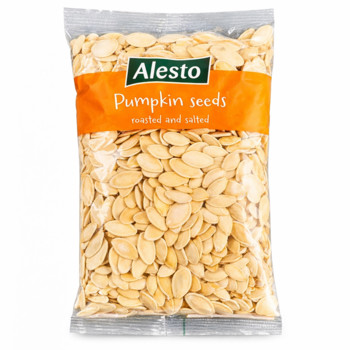 Насіння Гарбуза, Не очищене ( Смажене, Солене) Алесто Alesto Pumpkin Seeds, 250 г