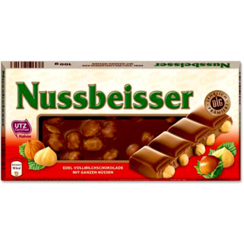 Шоколад Nussbeisser молочний  з цільним Фундуком 100г
