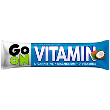 Батончик Вітамінний (L-карнетин, Магній та 7 Вітамінів) Go oN Vitamin Coconut & Milk Chocolate, 50 г