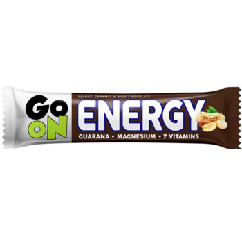 Батончик Енергетичний (Гуарана, Магній та 7 Вітамінів) Go oN Vitamin Peanut Caramel & Milk Chocolate, 50 г