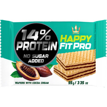 Вафлі Протеїнові без цукру з Какао Кремом Happy Fit Pro, 95 г