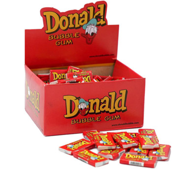 Жувальна гумка Дональд Donald Bubble Gum (Червона), 450г (100 шт х 4.5 г)