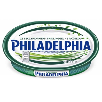 Сир Філадельфія Крем Сир Вершковий з Зеленою Цибулею Philadelphia ze Szczypiorkiem 125 г.